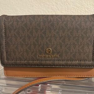 Michael Kors Brown and Tan Crossbody Bag